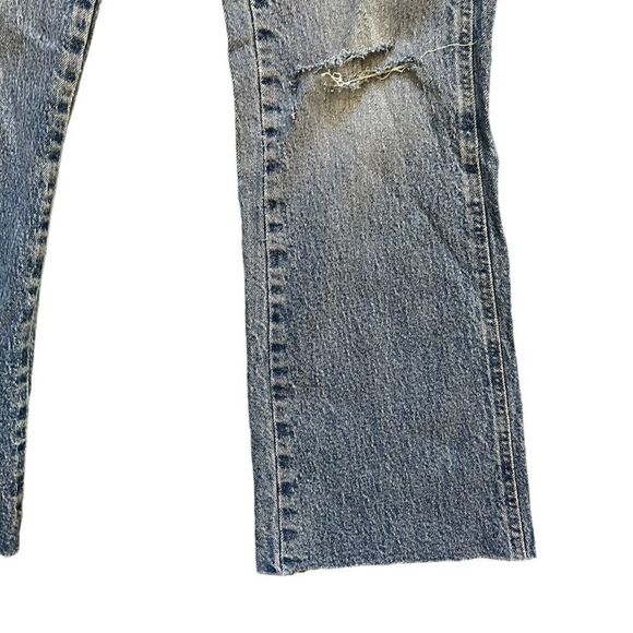 WRANGLER Acid Wash Distressed Mid Rise Straight Leg Denim Jean 5 - Picture 5 of 9